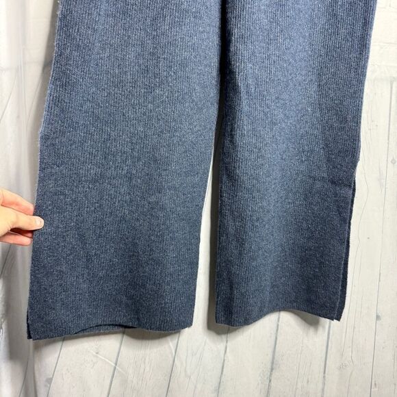 NEW Johnny Was Calme navy cashmere knit wide leg split hem pull on pants size M - Picture 4 of 10